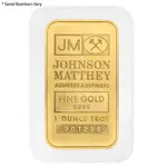 1 oz Johnson Matthey Gold Bar .9999 Fine (Sealed)