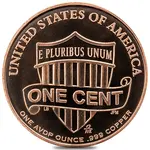 1 oz Lincoln Head Cent Copper Round .999 Fine
