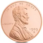 Default 1 oz Lincoln Wheat Penny Copper Round .999 Fine