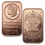 1 oz Morgan Dollar Copper Bar .999 Fine
