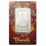 1 oz PAMP Suisse Diwali Lakshmi & Rangoli Silver Bar .9999 Fine (in Assay)