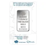 1 oz PAMP Suisse Lady Fortuna Silver Bar .999 Fine (In Assay)