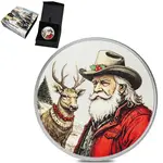 Default 1 oz PAMP Western Santa Colorized Silver Round (w/Box)