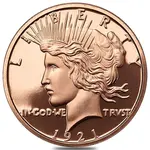 Default 1 oz Peace Dollar Copper Round .999 Fine