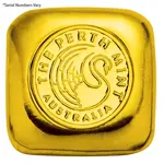Australian 1 oz Perth Mint Cast Gold Button Bar Serial Number Limited Edition .9999 Fine