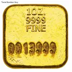 1 oz Perth Mint Cast Gold Button Bar Serial Number Limited Edition .9999 Fine