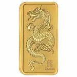 1 oz Perth Mint Year of the Dragon Gold Bar .9999 Fine (In Assay)