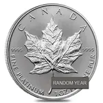 Canadian 1 oz Platinum Canadian Maple Leaf Coin BU (Random Year)