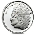 1 oz SilverTowne Indian Silver Round .999 Silver