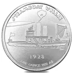 1 oz Steamboat Willie Captain Silver Round .999 Fine