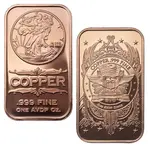 1 oz Walking Liberty Copper Bar .999 Fine