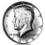 $10 Face Value 1964 Kennedy Half Dollars 90% Silver 20-Coin Roll (Uncirculated)