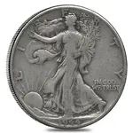 $10 Face Value 90% Silver Walking Liberty Half Dollars 20-Coin Roll (Circulated)