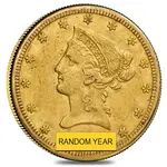 American $10 Gold Eagle Liberty Head - Polished or Cleaned (Random Year)