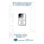 10 gram PAMP Suisse Palladium Bar .9995 Fine (In Assay)