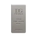 10 oz Dillon Gage Metals (DG) Silver Cast Bar .999 Fine