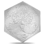 Default 10 oz Dragon Hexagon Silver Bar .999 Fine (Sealed)