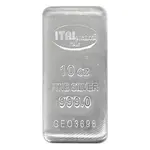 10 oz Italpreziosi Italian Silver Cast Bar .999 Fine