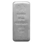 10 oz PAMP Suisse Silver Cast Bar .999 Fine (w/Assay)