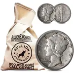 $100 Face Value Bag - 1000 Coins - Mercury Dimes 90% Silver (Circulated)