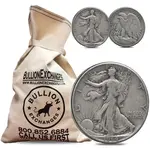 $100 Face Value Bag - 200 Coins - 90% Silver Walking Liberty Half Dollars 50c (Circulated)