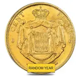 100 Francs Monaco Charles III Gold Coin AGW .9334 oz Avg Circ (Random Year, 1882 -1886)