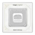 100 gram Geiger Original Square Silver Bar .999 Fine (In Assay)