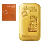 100 gram Gold Bar Valcambi Suisse .9999 Fine (Cast, w/Assay)