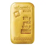 100 gram Gold Bar Valcambi Suisse .9999 Fine (Cast, w/Assay)