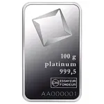 100 gram Platinum Bar - Valcambi Suisse .9995 Fine (In Assay)