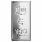 100 oz Academy Stackable Silver Bar .999+ Fine