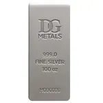 Default 100 oz Dillon Gage Metals (DG) Silver Cast Bar .999 Fine