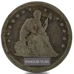 1838-1891 Seated Liberty Silver Quarter Dollar Circulated (Random Year)