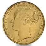 1871-1887 S Australia Gold Sovereign Victoria Young Head (Avg Circ)