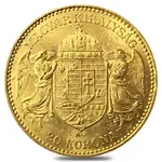 1892-1915 Hungary Gold 20 Korona Avg Circ (Random)