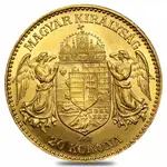 1892-1915 Hungary Gold 20 Korona BU (Random)