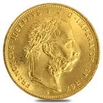 Default 1892 Austria 8 Florins/20 Francs Gold Coin AU/BU AGW .1867 oz (Restrike)
