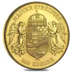 1908 Hungary Gold 100 Korona AU/BU (Restrike)