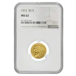 Default 1913 $2.5 Indian Head Quarter Eagle Gold Coin NGC MS 62