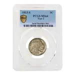 1913-S Buffalo Nickel 5C Type 2 PCGS MS 64