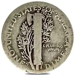1921 Mercury Dime 90% Silver Coin Good