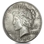 Default 1921 Silver Peace Dollar High Relief VG-XF