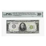 Default 1934 $500 Federal Reserve Currency Note New York PMG VF 30 EPQ