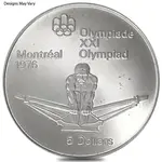 1973-1976 Canada Montreal Olympics $5 Silver Coin ASW .7226 oz BU/PF (Random)
