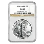 American 1988 1 oz Silver American Eagle $1 Coin NGC MS 69