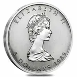 1989 1 oz Silver Canadian Maple Leaf .9999 Fine $5 Coin BU (Sealed)
