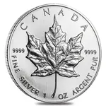 Default 1990 1 oz Silver Canadian Maple Leaf .9999 Fine $5 Coin BU (Sealed)