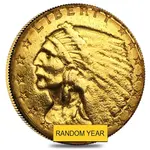 American $2.5 Gold Quarter Eagle Indian Head - Ex Jewelry (Random Year)