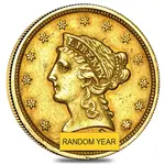 American $2.5 Gold Quarter Eagle Liberty Head - Ex Jewelry (Random Year)