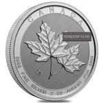 Default 2 oz Canada Twin Maple Leaf Silver Coin BU (Random Year)